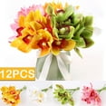 thumbnail image 1 of 12PCS Orchid Stems Artificial Flowers Real Touch Latex Faux Flowers Bunches for Wedding Bouquet Centerpieces Decoration, 1 of 7