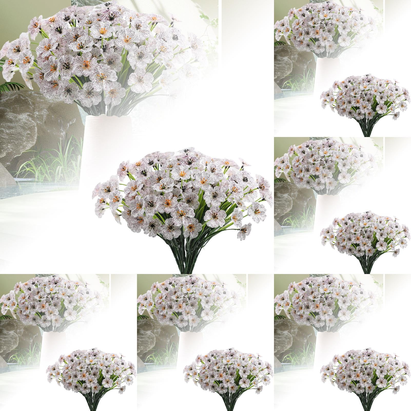 12PCS Outdoor Artificial Flowers - Colorful & Flowering Shrubs for Garden, Patio & Home Decor - Weatherproof Flowers for All Seasons