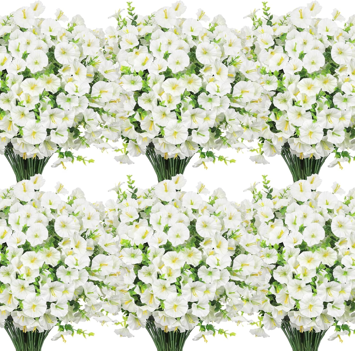 12PCS Outdoor Artificial Flowers, UV Resistant No Fade Faux Greenery, Spring Summer Decoration for Garden Porch Yard Home Cemetery Decor