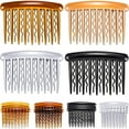 thumbnail image 1 of 12PCS Plastic Hair Side Combs 17 Teeth Hair Clip Comb Straight & Wave Teeth Hair Combs Tortoise Side Comb Hair Accessories Bridal Wedding Veil Comb for Women Girls, 1 of 5