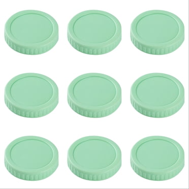 10-Pack Plastic Ribbed Screw Lids – For Mason Canning Jars 70/86mm – White, Medium, Open Box