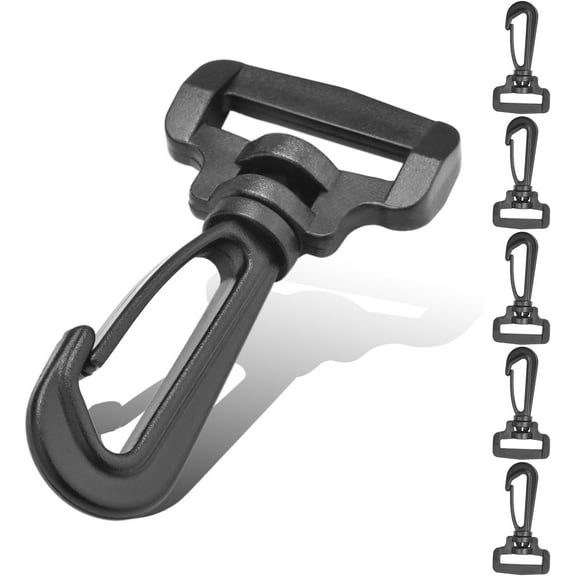 12PCS Plastic Swivel Snap Hook Clips for Purse,1 Inch Rotary Clasp Purse Strap Hardware for Bag Making Nylon Webbing Hook Backpack Strap Clip Lanyard Clasp Keychains Replacement