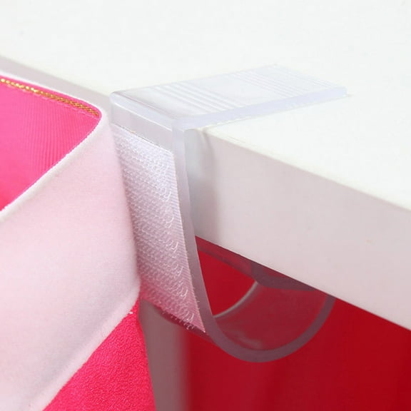 12PCS Plastic Table Skirt Clip with Hook & Loop Elastic Retaining Clamp for Table Cover