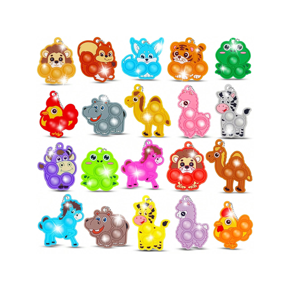 12PCS Pop Fidget Toys, Animal Pop Fidget Toys, Classroom Prizes, Christmas Party Favors, Christmas Stocking Stuffer, Goodie Fillers, Assorted Varieties