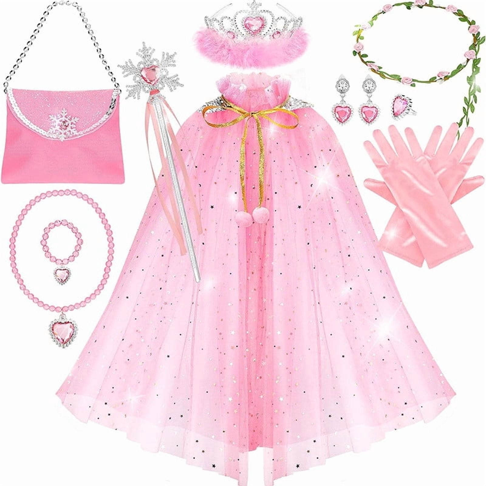 12PCS Princess Cape Set, Princess Dress Up Cloak With Crown, Wand ...