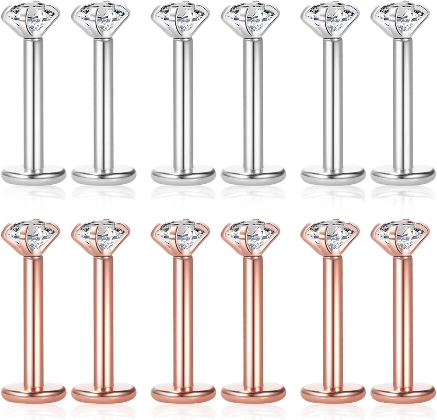 12PCS Quality 16G Monroe Lip Rings Cartilage Helix Tragus Earring Labret Studs Piercing Jewelry[q804]