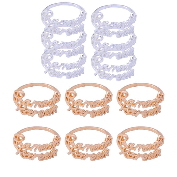 12PCS Ramadan Napkin Rings Eid Mubarak Muslim Islamic Dinner Table Home Decoration Alloy Napkin Buckle Gifts