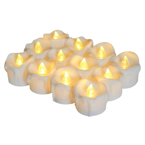 12PCS Flameless Candles with Timer Battery Operated Realistic Dripping-Wax Candle Flickering Bulb Warm White Tea Light with Remote Control Best for Holiday Decoration Party Wedding