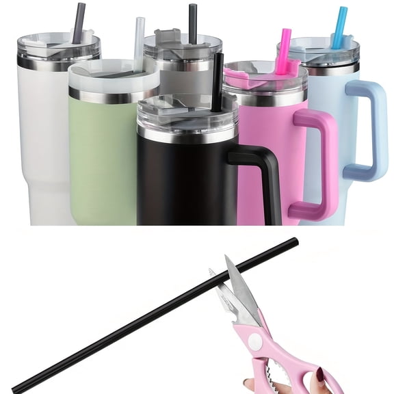 12PCS Reusable Straws Set, BPA-Free Drinking Straws with Cleaning Brush for Coffee, Smoothies & Daily Beverages