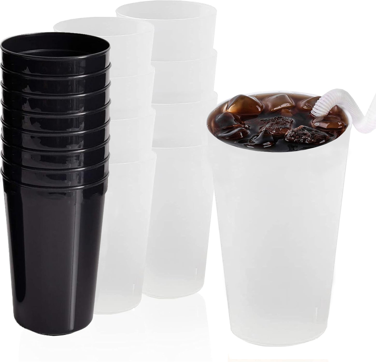 12PCS Reusable Plastic Cups, Large Plastic Cups Plastic Tumblers Set
