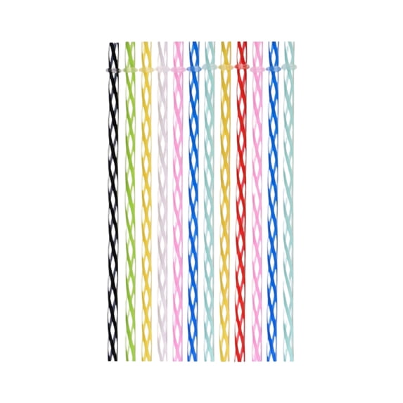 12PCS Reusable Plastic Straws with Rings, Colorful Drinking Straws for Party Beverages, Eco-Friendly Durable Straw Set, Daily Use Accessories