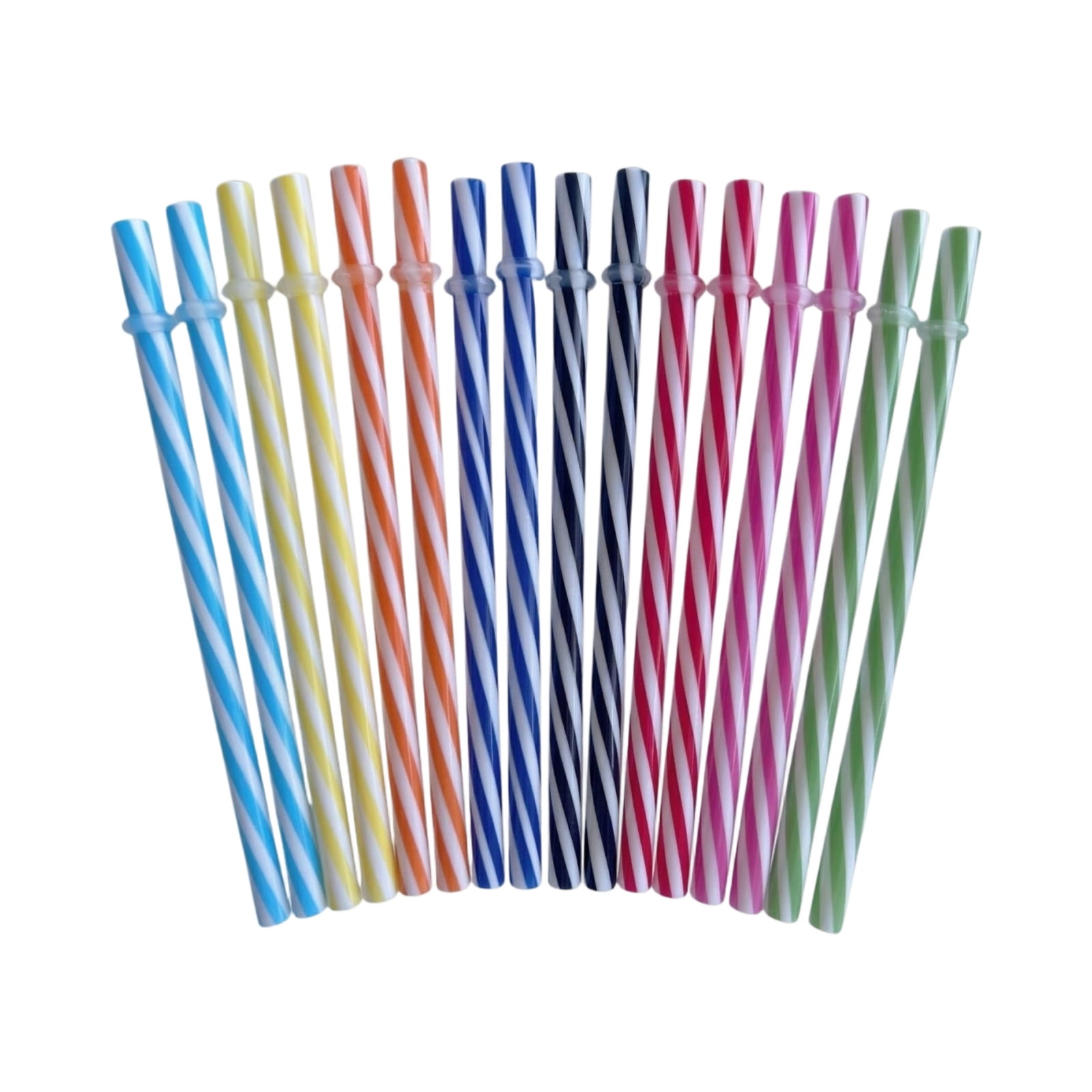 Straw Ring 12PCS Reusable Plastic Straws with Rings, Colorful Drinking Straws for ...
