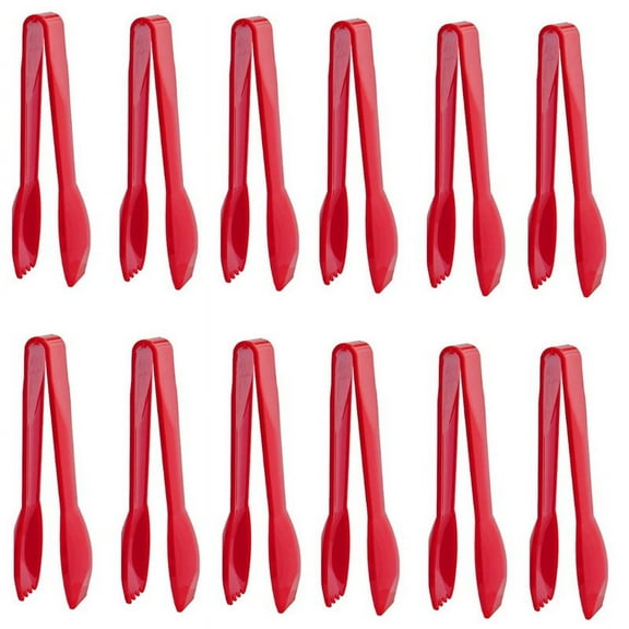 12PCS Serving Tongs Spoon Fork Scalloped Serving Utensils Charcuterie Accessory for Food Appetizers Red