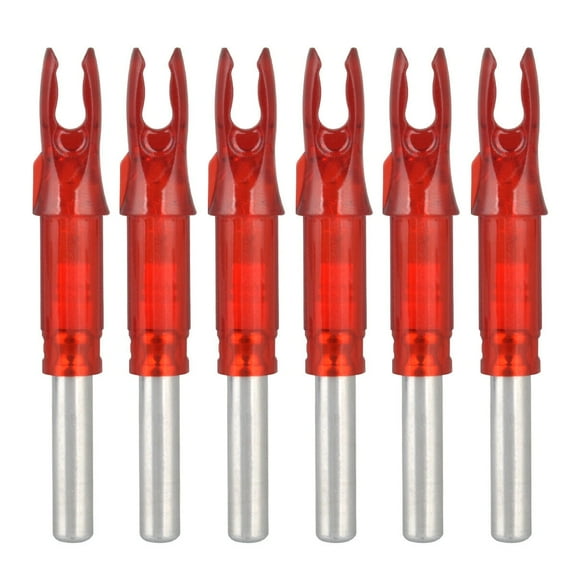 12PCS Set LED Lighted Archery Arrow Shooting Hunting 6.2mm Nocks Tail Red