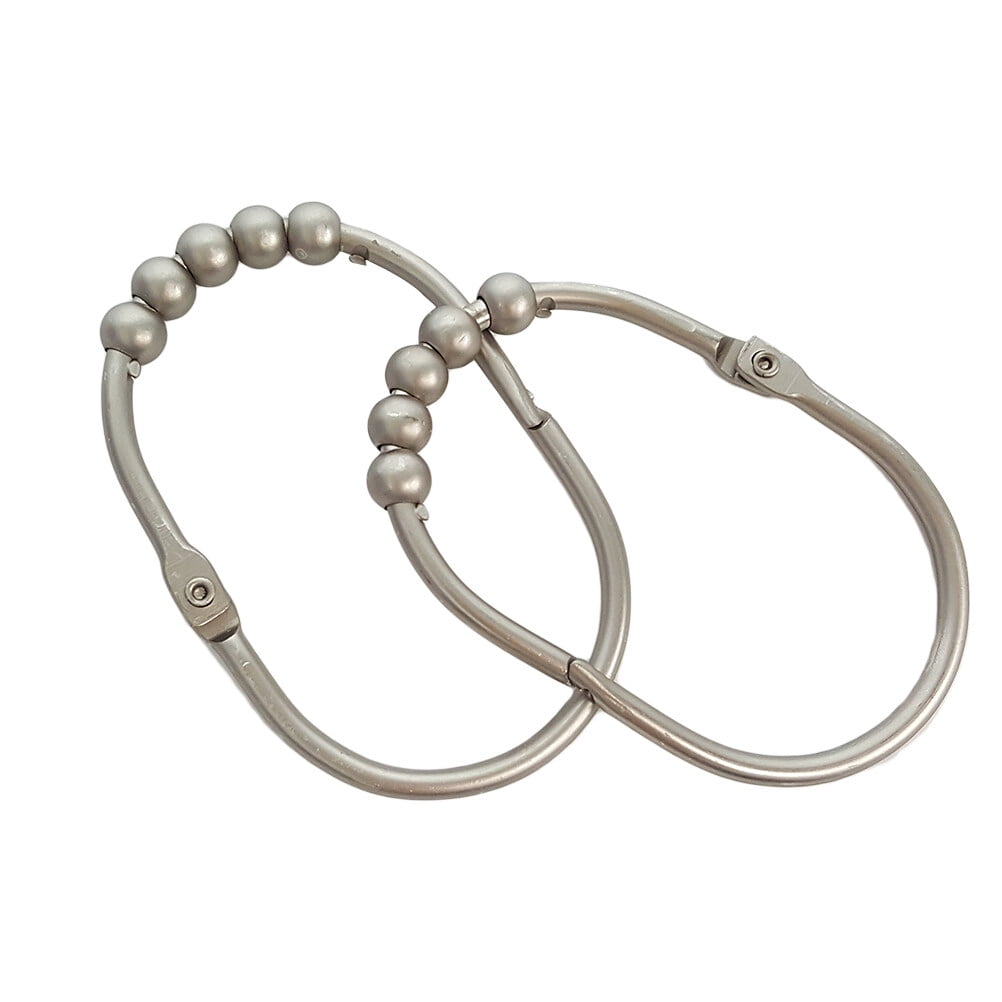 12PCS/Set Shower Curtain Rings Rustproof Stainless Wide Shower Curtain