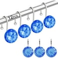 thumbnail image 1 of 12PCS Shower Curtain Hooks Rings for Bathroom, Stainless Steel Rust Resistant Decorative Rhinestones Shower Curtain Rings Hangers for Shower Curtains, Clothing, Towels, etc., 1 of 4