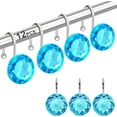 thumbnail image 1 of 12PCS Shower Curtain Hooks Rings for Bathroom, Stainless Steel Rust Resistant Decorative Rhinestones Shower Curtain Rings Hangers for Shower Curtains, Clothing, Towels, etc., 1 of 6