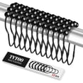 thumbnail image 1 of 12PCS Shower Curtain Hooks, Rings Rust Proof for Bathroom Rods, Metal Hooks Smooth＆Quick Sliding, 1 of 4