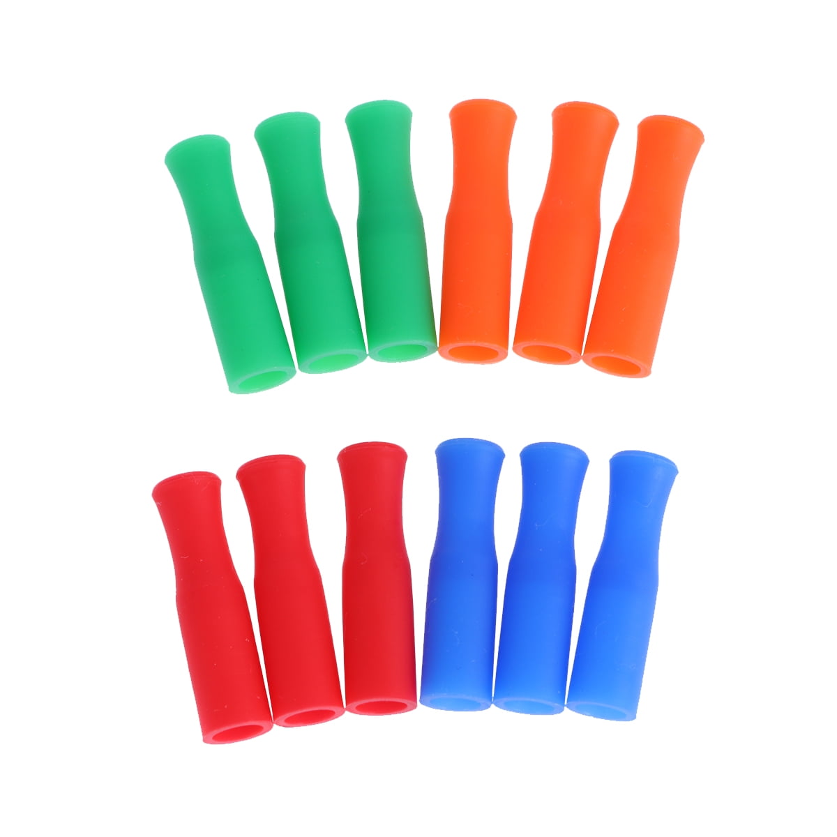 12PCS Silicone Straw Tips Multicolored Food Grade Straws Tips Covers