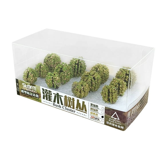 12PCS Simulation Bush Trees Scenery Architecture Trees Model DIY Model Railroad Scenery with Model Bases