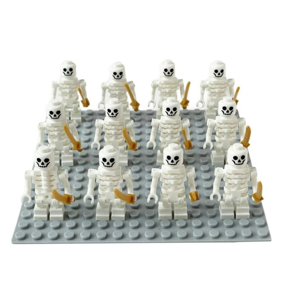 12PCS Skeleton Soldier Building Blocks Minifigure Set 1.77Inch Skeleton Soldier Character Action Figures Model Creative Collection Toy Set for Kids, Boys,and Enthusiasts(A)