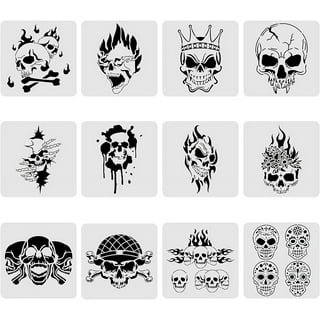 Custom Shop Airbrush Stencil Skull Design Set #5 - 3 Laser Cut Reusable  Templates - Auto, Motorcycle Graphic Art 