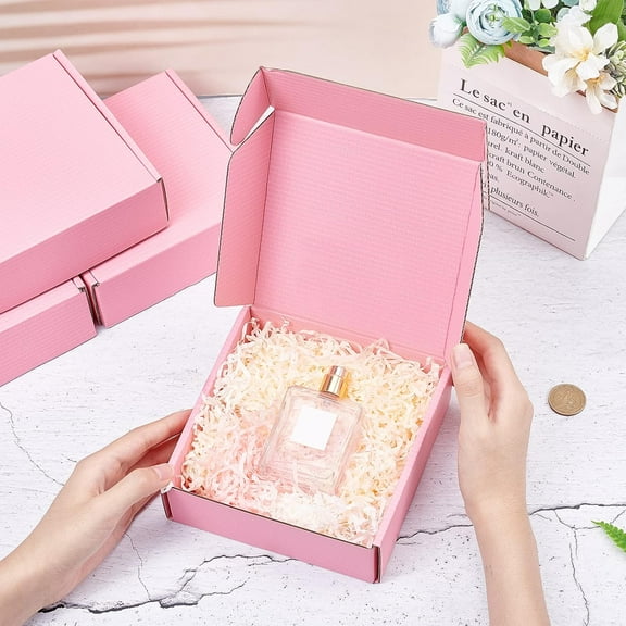12PCS Small Pink Shipping Boxes Cardboard Boxes Paper Gift Box for Small Business ShippingPackaging Craft Gifts Giving Products 6x6x2 Inch