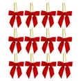 thumbnail image 1 of 12PCS Small Velvet Christmas Bows – Mini Red Ribbon Bows for Tree, Wreath, Gift Wrap, Candy Bags, Crafts & Holiday Party Decorations, 1 of 5