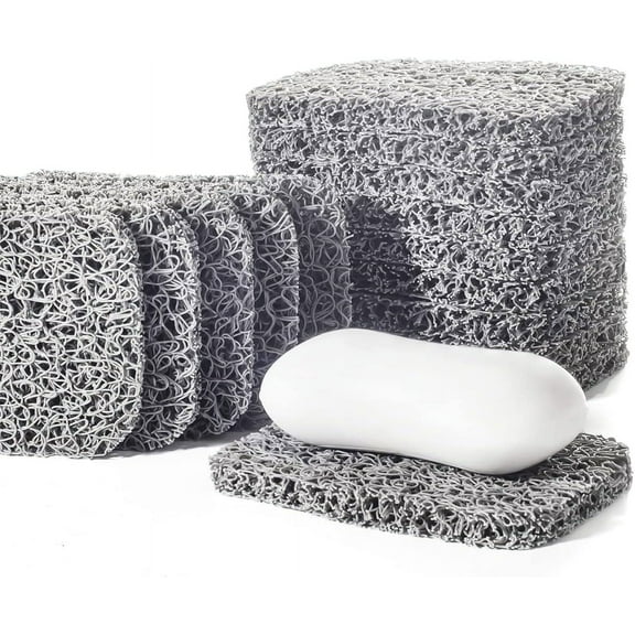 12PCS Soap Savers Pads BPA Free Soap Holder for Bar Soap, Non-Slip Self Draining Soap Dish Soap Lift for Shower Kitchen Bathroom