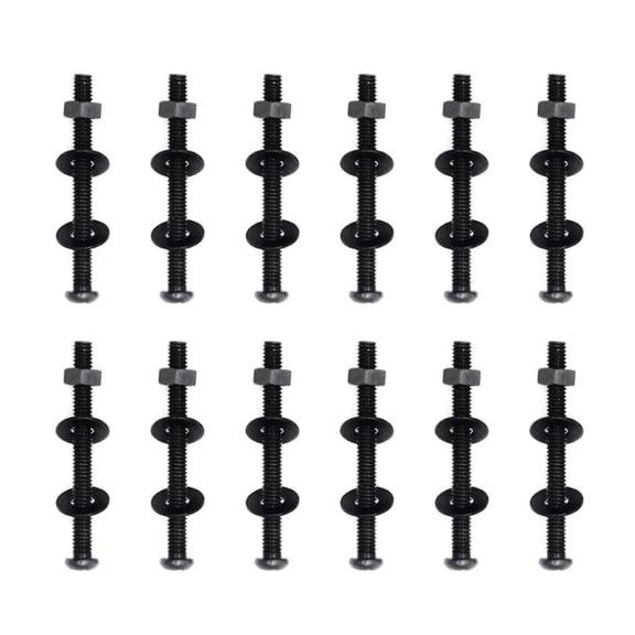 12PCS Socket Screw Set Brake Cage Bolt Machine Screws with Nuts for PC Case Radiator and Fan Mounting Screw Set