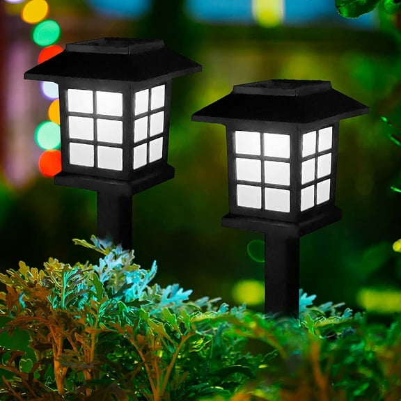 12PCS Solar Garden LED Lights Outdoor Waterproof Landscape Lawn Pathway LED Lamp, Cool White