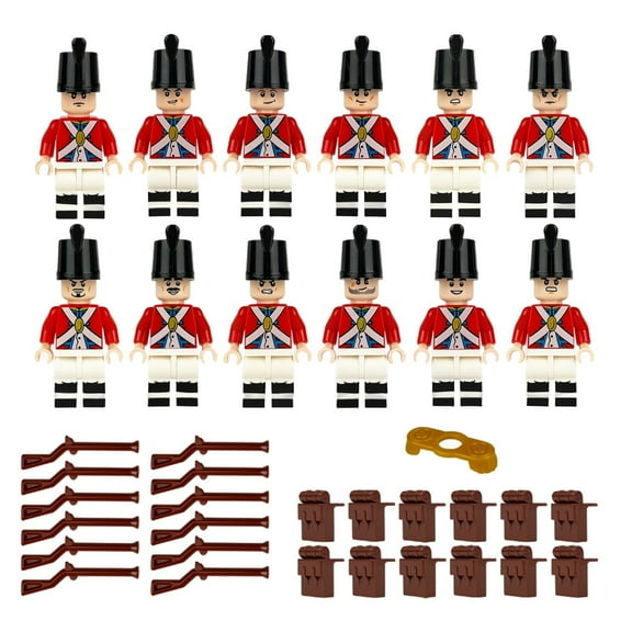 12PCS Soldier Building Blocks Minifigure Set 1.77Inch Soldier Building Kits for Kids Boys Christmas/Halloween Gifts Collectible
