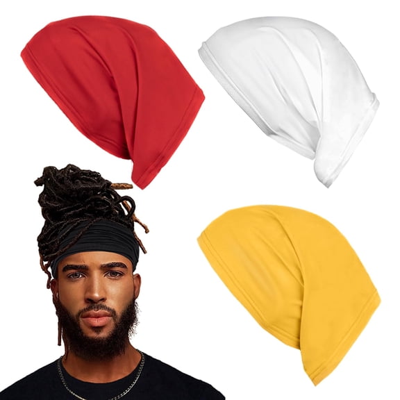 4PCS Spandex Dreadlock Cap, Tube Unisex Bands Elastic Long Hair Dreads Head Wraps, Cap Locks Headbands for Men Women Accessories