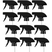12PCS Spray Bottle Nozzle Trigger Sprayer Black Spray Top - Heavy Duty Replacement Nozzle with Mist Stream Sprayer, Fits 28/400 Boston Spray Nozzle for Bottles, Gardening, Cleaning Solutions