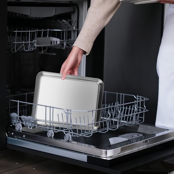 12PCS Stainless Steel 1/8 Sheet Pan, Nonstick Small Cookie Sheet, Small Baking Pans, Toaster Oven Pans, Metal Tray, Stainless Steel Cookie Sheets For Baking, Oven And Dishwasher Safe