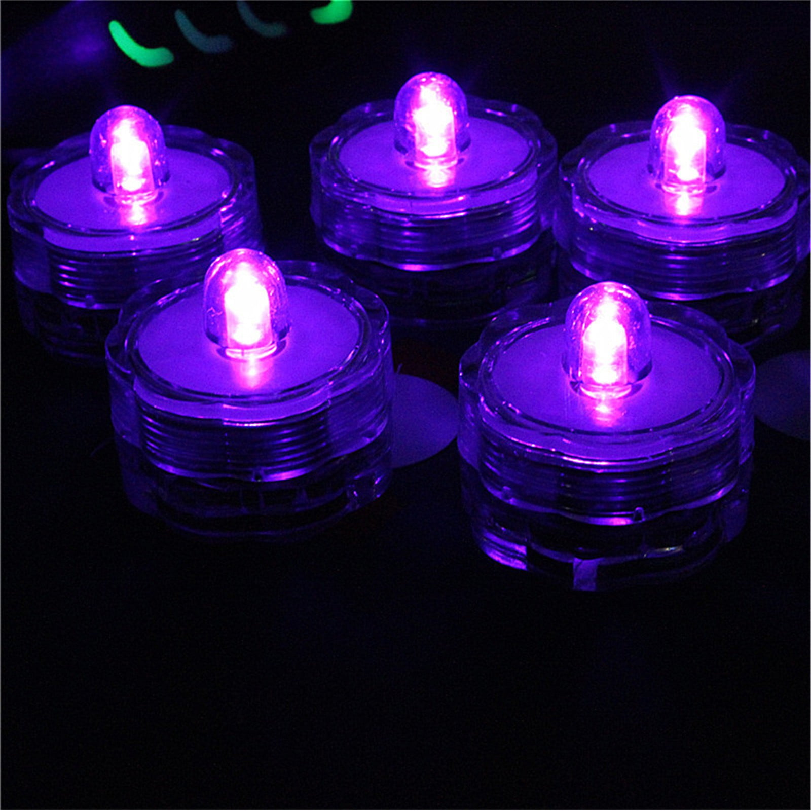 12PCS Submersible LED Lights, Tea Lights Pond & Fishing Celebration Flameles Waterproof Flameless Candles, Resin Plastic, Indoor Outdoor Use for Gifts