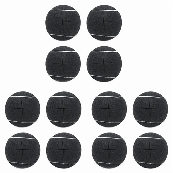 12PCS Tennis Balls for Furniture Legs and Floor Protection Legs Universal Precut Glide Balls,Heavy Duty Long Lasting,12 x Tennis Balls,Black