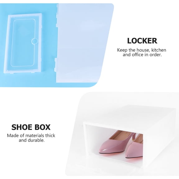 Mobestech 12Pcs Foldable Shoes Storage Bin White Clear Door for Closet Organization and Home Use