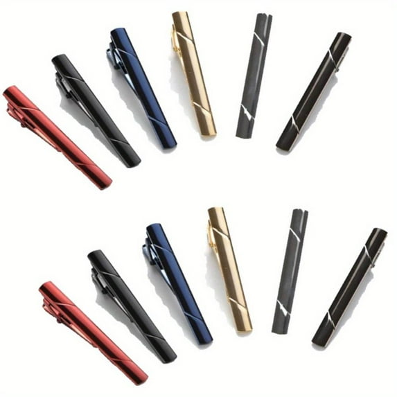 12PCS Tie Clips for men Tie Bar Clip Set for Regular Ties Necktie Wedding Business Tie Pin Clips