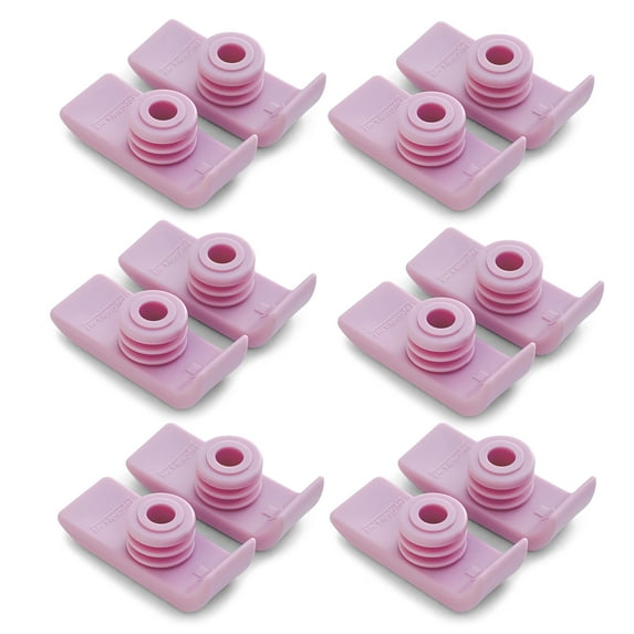 12PCS Top Glides TuffSki Walker Glide Skis - 6 Pairs (Pink)