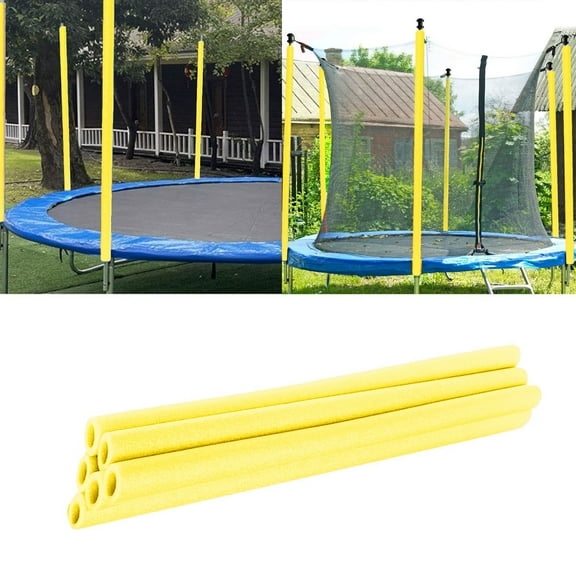 12PCS Trampoline Pole Foam Sleeves, 34.6*1.75" Waterproof Protective Padding for Indoor & Outdoor Trampoline Safety, Yellow PE Foam Replacement Covers for Spring and Enclosure Poles (12 Pieces)
