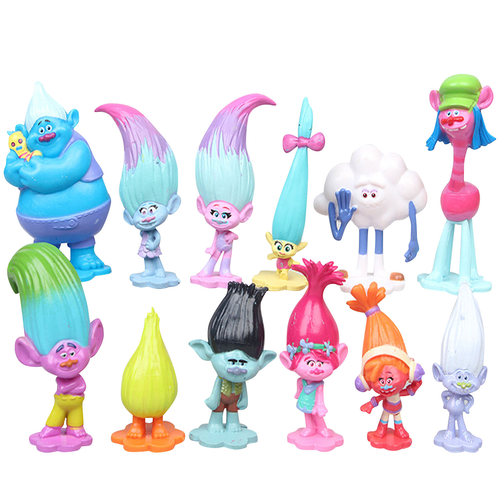 12PCS Trolls Action Figure Toys, Trolls Party Supplies Collectable Doll ...