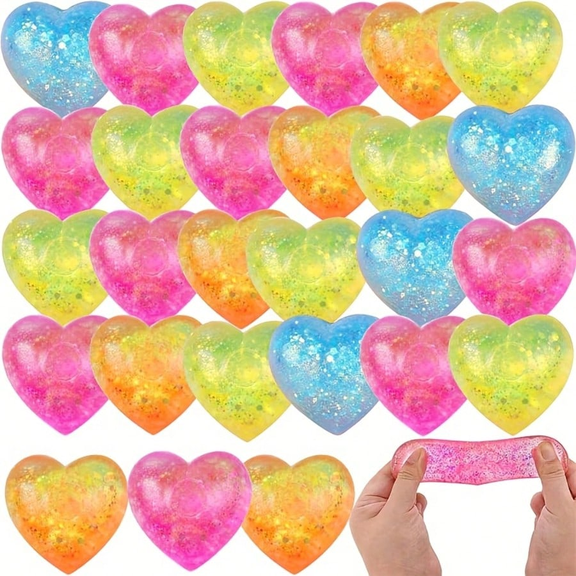 12PCS Valentine's Squishy Toys, Colorful Heart Squishies for Valentine's Party Favors, Valentine's Exchange Gifts, Valentine's Gift Bag Filler, Assorted Varieties