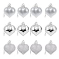 thumbnail image 1 of 12PCS Valentines Day Mini Heart Ornaments 1.8 Inch Christmas Decorations Glitter Plastic Hearts Shape Hanging Ornament Baubles for Holiday Tree Wedding Anniversary Home Party Decor (Silver), 1 of 6