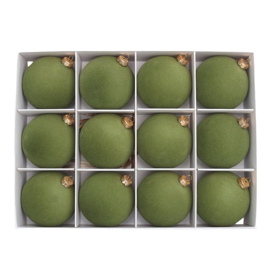 12PCS Velvet Christmas Balls Shatterproof Christmas Tree Decorations 2.3 Inch Decorative Hanging Baubles Ornaments for Indoor Holiday Party