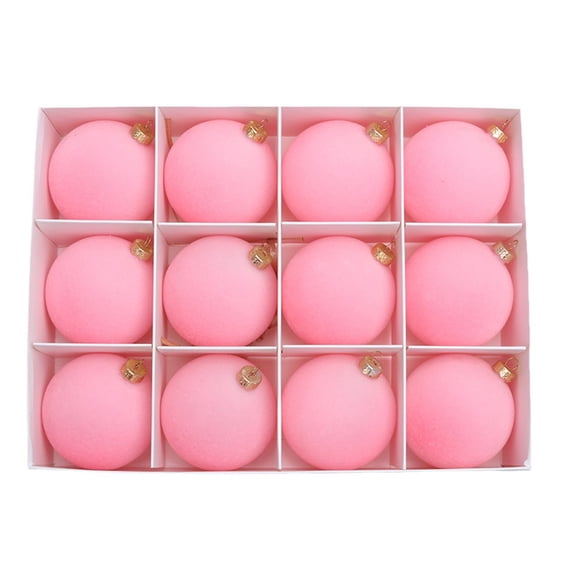 12PCS Velvet Christmas Balls Shatterproof Christmas Tree Decorations 2.3 Inch Decorative Hanging Baubles Ornaments for Indoor Holiday Party
