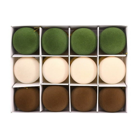 12PCS Velvet Christmas Ornaments 2025 - 2.4" Flocked Xmas Tree Balls, Shatterproof DIY Holiday Decor for Tree & Wreath