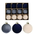 thumbnail image 1 of 12PCS Velvet Christmas Ornaments - Flocked Shatterproof Xmas Balls, 2.4" Holiday Decor for Tree, Party & Coffee Theme, 1 of 7