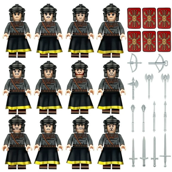 12PCS Warrior Building Blocks Minifigure Set 1.77Inch Warrior Character Action Figures Model Creative Collection Toy Set for Kids, Boys,and Enthusiasts(C)