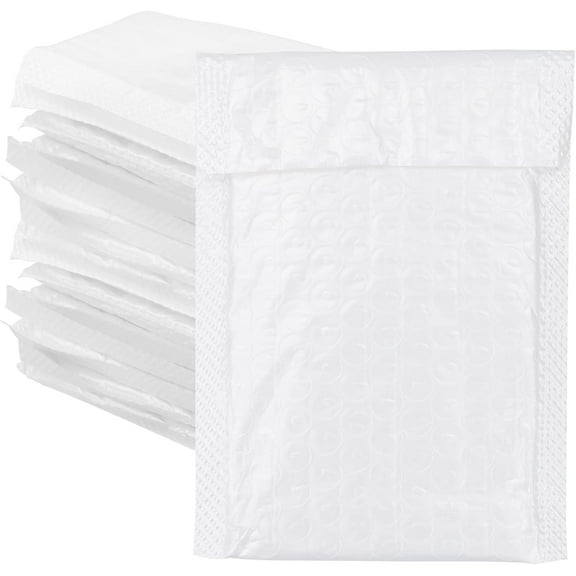 12PCS White Poly Bubble Mailers A6 Padded Envelopes Bulk Bubble Lined Wrap Polymailer Bags For Shipping Packaging Mailing Self Seal?10x15cm?
